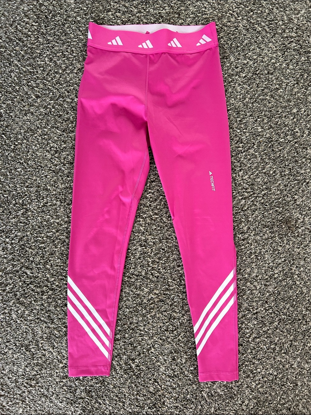 adidas Hot Pink Leggings with White Stripes